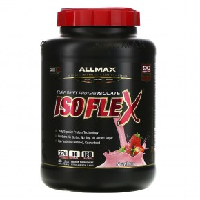 ALLMAX, Isoflex, 100% ультра чистый изолят сывороточного протеина (технология ионной фильтрации), клубника, 5 фунтов (2,27 кг) - описание
