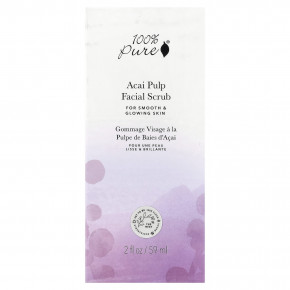 100% PURE, Скраб для лица из мякоти асаи, 59 мл (2 жидк. Унции) в Москве - eco-herb.ru | фото