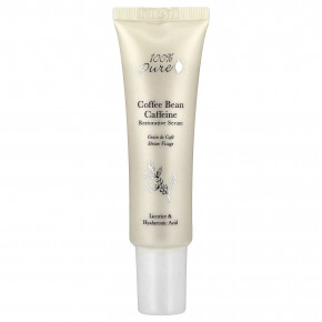 100% PURE, восстанавливающая сыворотка с кофеином и кофейными зернами, 30 мл (1 жидк. унция) - описание | фото