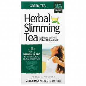 21st Century, травяной чай для похудения, зеленый чай, 24 чайных пакетика, 48 г (1,7 унции) - описание