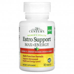 21st Century, Women's Health, Estro Support Max + Energy, 30 таблеток - описание | фото