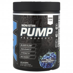 ABE, Non-Stim Pump Pre Workout, голубая малина, 500 г (17,63 унции) - описание | фото