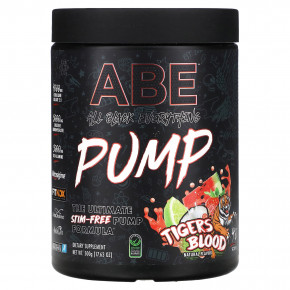 ABE, Non-Stim Pump Pre Workout, Tiger's Blood, 500 г (17,63 унции) - описание | фото