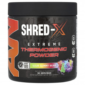 ABE, Shred-X, Extreme-Thermogenic Powder, кислый жевательный мишка, 300 г (10,58 унции) - описание | фото