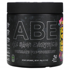 ABE, Ultimate Pre-Workout, предтренировочный комплекс, кислый жевательный мишка, 390 г (13,75 унции) - описание