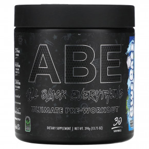 ABE, Ultimate Pre-Workout, предтренировочный комплекс, с голубой малиной, 390 г (13,75 унции) - описание