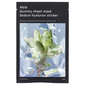 Abib, Gummy Sheet Beauty Mask, стикер с гиалуроном из седума, 27 мл (0,91 жидк. унц.) - описание | фото