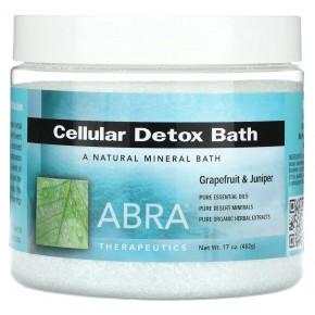 Abra Therapeutics, Cellular Detox Bath, грейпфрут и можжевельник, 482 г (17 унций) - описание
