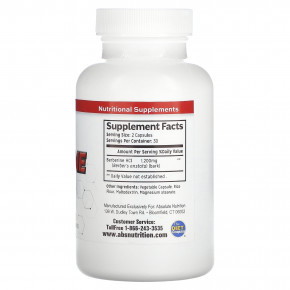 Absolute Nutrition, Берберин, 60 капсул (600 мг в 1 капсуле) в Москве - eco-herb.ru | фото