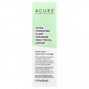 ACURE, Ultra Hydrating Plant Ceramide Daily Facial Lotion, ультраувлажняющий лосьон для лица с растительными керамидами для ежедневного ухода, 50 мл (1,7 жидк. унции) в Москве - eco-herb.ru | фото