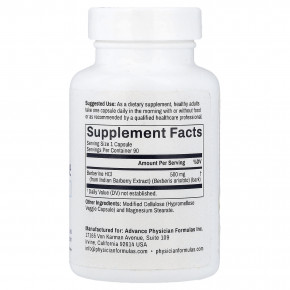 Advance Physician Formulas, берберин, 500 мг, 90 растительных капсул в Москве - eco-herb.ru | изображение Advance Physician Formulas, берберин, 500 мг, 90 растительных капсул в Москве - eco-herb.ru | фото