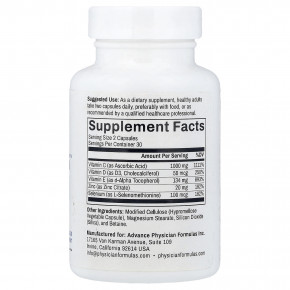 Advance Physician Formulas, Essential 5™ с витаминами C, D, E, цинком и селеном, 60 растительных капсул в Москве - eco-herb.ru | фото