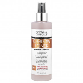 Advanced Clinicals, C-Glow Toner, тоник с витамином C и пептидами, 237 мл (8 жидк. унций) - описание | фото