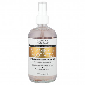 Advanced Clinicals, спрей для лица с антиоксидантным действием, придающий коже сияние, с витамином C и алоэ вера, 222 мл (7,5 жидк. унции) - описание | фото