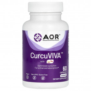 Advanced Orthomolecular Research AOR, CurcuViva ™ с LongVida®, 80 мг, 60 капсул в Москве - eco-herb.ru | фото