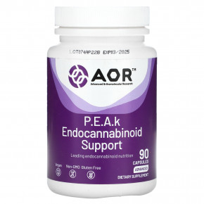 Advanced Orthomolecular Research AOR, PEAK Endocannabinoid Support, Advanced, 90 капсул - описание | фото