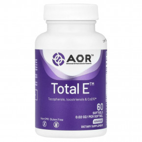 Advanced Orthomolecular Research AOR, Total E™, 60 капсул - описание | фото