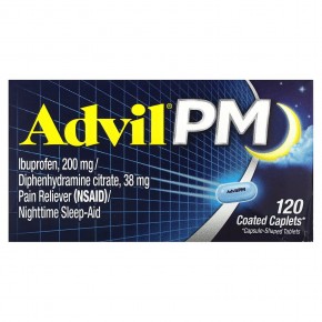 Advil, PM, ибупрофен, 200 мг, 120 капсул, покрытых оболочкой в Москве - eco-herb.ru | фото