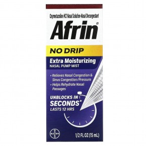 Afrin, No Drip, увлажняющий спрей для носа, 15 мл (1/2 жидк. Унции) в Москве - eco-herb.ru | фото