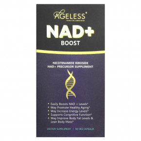 Ageless Foundation Laboratories, NAD + Boost`` 90 растительных капсул - описание