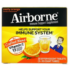 AirBorne, добавка для поддержки иммунной системы, со вкусом апельсина, 3 пробирки, по 10 шипучих таблеток в Москве - eco-herb.ru | фото