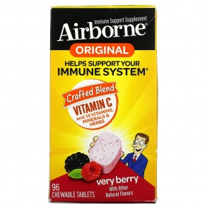 AirBorne, добавка для поддержки иммунитета, ягодный вкус, 96 жевательных таблеток - описание
