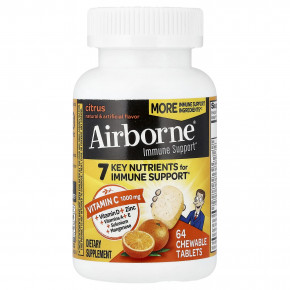 AirBorne, поддержка иммунитета, с цитрусовыми, 64 жевательные таблетки в Москве - eco-herb.ru | фото