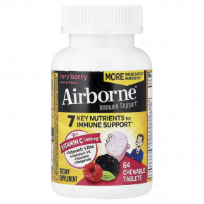 AirBorne, поддержка иммунитета, с ягодным вкусом, 64 жевательные таблетки в Москве - eco-herb.ru | фото