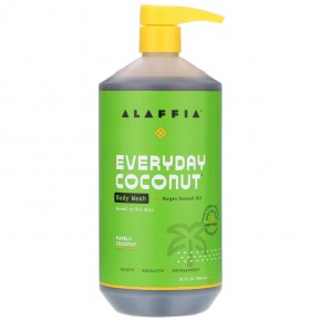 Alaffia, Everyday Coconut, гель для душа, для нормальной и сухой кожи, чистый кокос, 950 мл (32 жидк. Унции) в Москве - eco-herb.ru | фото