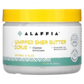 Alaffia, Whipped Shea Butter Scrub, Oatmeal & Aloe, 11 oz (312 g) в Москве - eco-herb.ru | фото