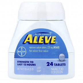 Aleve, Напроксен натрия в таблетках, 220 мг, 24 таблетки в Москве - eco-herb.ru | фото