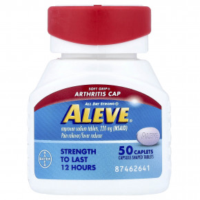 Aleve, Напроксен в таблетках, 220 мг, 50 капсул в Москве - eco-herb.ru | фото