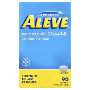Aleve, Напроксен в таблетках, 220 мг, 90 капсул в Москве - eco-herb.ru | фото