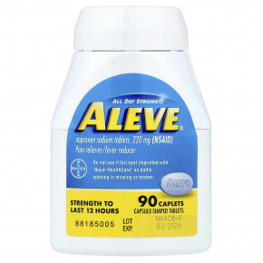 Aleve, Напроксен в таблетках, 220 мг, 90 капсул в Москве - eco-herb.ru | фото