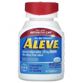 Aleve, Напроксен натрия в таблетках, легко открывающаяся крышка от артрита, 220 мг, 90 капсул в Москве - eco-herb.ru | фото