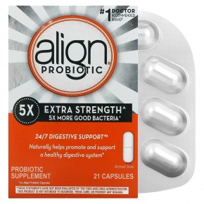 Align Probiotics, Поддержка пищеварения 24/7, добавка с пробиотиками, с повышенной силой действия, 21 капсула в Москве - eco-herb.ru | фото