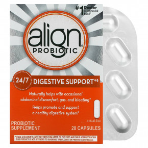 Align Probiotics, Поддержка пищеварения 24/7, добавка с пробиотиками, 4 мг, 28 капсул в Москве - eco-herb.ru | фото