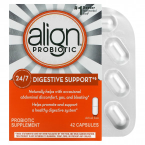 Align Probiotics, Поддержка пищеварения 24/7, добавка с пробиотиками, 4 мг, 42 капсулы в Москве - eco-herb.ru | фото