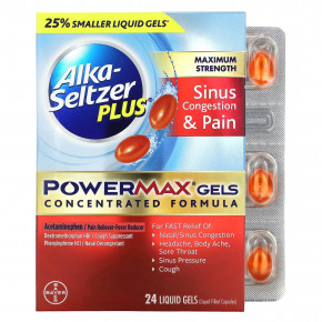 Alka-Seltzer Plus, Гели от заложенности носовых пазух и боли PowerMax, максимальная эффективность, 24 жидких геля в Москве - eco-herb.ru | фото