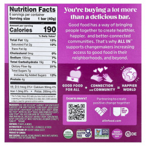 All In, батончики с орехами и семенами, калифорнийский миндаль, темный шоколад и морская соль, 6 батончиков по 40 г (1,4 унции) в Москве - eco-herb.ru | фото