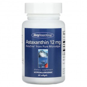 Allergy Research Group, Astaxanthin , AstaZine from Pure Microalgae, 12 mg, 60 softgels в Москве - eco-herb.ru | фото