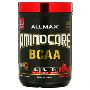 ALLMAX, AMINOCORE BCAA, смесь для роста мышц, фруктовый пунш, 315 г (0,69 фунта) - описание