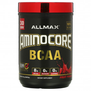 ALLMAX, AMINOCORE BCAA, смесь для роста мышц, фруктовый пунш, 315 г (0,69 фунта) - описание | фото