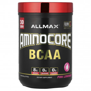 ALLMAX, BCAA AMINOCORE™, со вкусом розового лимонада, 345 г (0,76 фунта) - описание | фото