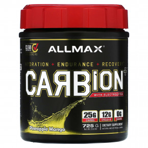 ALLMAX, CARBion + с электролитами, ананас и манго, 725 г (25,6 унции) - описание | фото