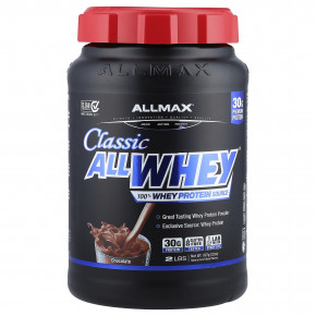 ALLMAX, CLASSIC ALLWHEY®, 100% сывороточный протеин, со вкусом шоколада, 907 г (2 фунта) - описание | фото