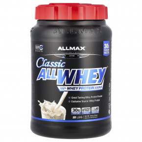 ALLMAX, CLASSIC ALLWHEY®, 100% сывороточный протеин, со вкусом ванили, 907 г (2 фунта) - описание | фото