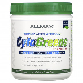 ALLMAX, CytoGreens, зеленый суперпродукт премиального качества для спортсменов, зеленый чай с ягодами асаи, 535 г (1,2 фунта) в Москве - eco-herb.ru | фото