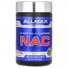 ALLMAX, Essentials, NAC, 600 мг, 60 растительных капсул - описание | фото