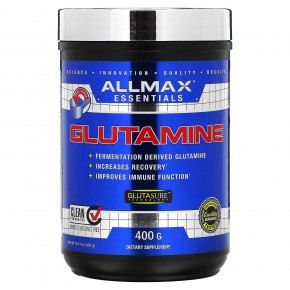 ALLMAX, 100% чистый микронизированный глутамин, без глютена, веганский продукт, с сертификатом кошерности, 400 г (14,1 фунтов) - описание